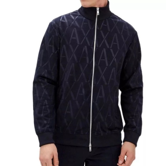 armani exchange navy zip up sweatshirt - Picture 1 of 3